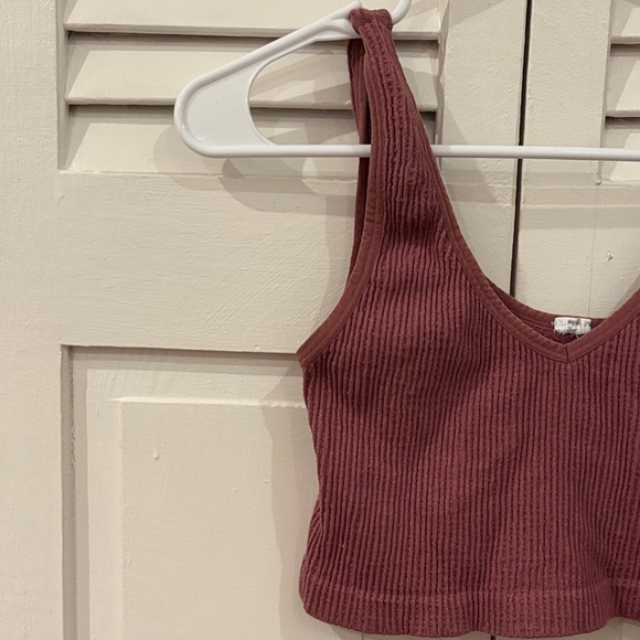 Ribbed Mauve Forever 21 Crop Top - Picture 4 of 7